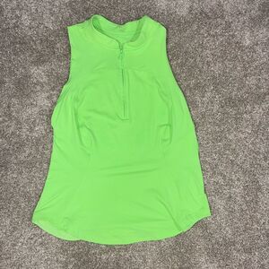 Lululemon Neon Green Sleeveless Half Zip Tank Top – Sz 6